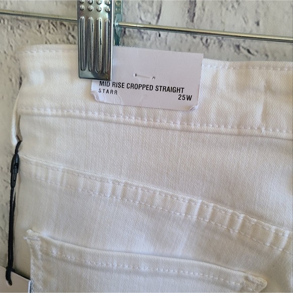 True Religion High Waist Button Fly Starr Optic White Distressed Jeans NWT SZ 25 - Picture 9 of 16